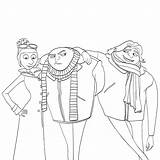 Despicable Coloring Pages Gru Bratt Balthazar Dru Lucy Minions Color Print Characters Getdrawings Getcolorings Printable Kids sketch template