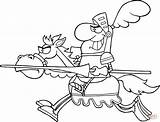 Coloring Knight Pages Horse Rider Riding Colouring Printable Drawing Popular sketch template