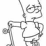 Bart Coloring Pages Skateboarding Skate Simpsons Hellokids sketch template