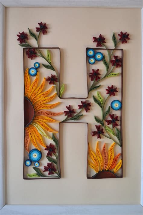 paper quilled monogram letter  gift idea quilled letter