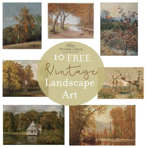 beautiful  vintage landscape art printables