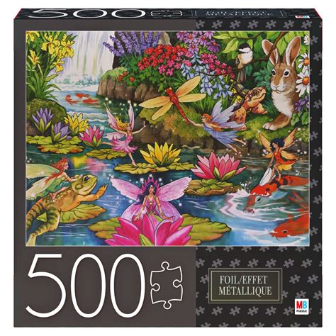 piece adult jigsaw puzzle  foil accents enchanted lily pond