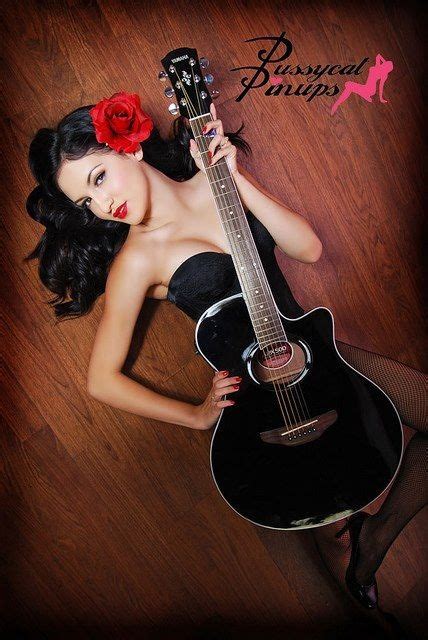 guitar pin up poses and pinup girls on pinterest