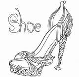 Coloring Shoes Pages Shoe High Heel Drawing Template Printable Adult Jersey Sheets Basketball Print Cleats Drawings Tap Vans Football Color sketch template