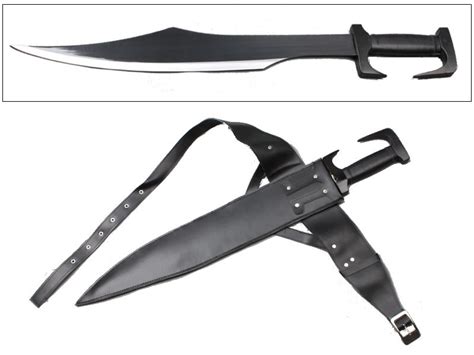 king leonidas  spartan sword  leather scabbard belt