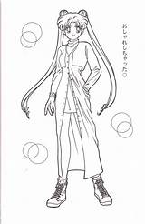 Usagi Sailor Moon Tsukino Coloring Bishoujo Senshi Scan Scanned Self Zerochan sketch template