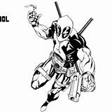 Deadpool Marvel sketch template