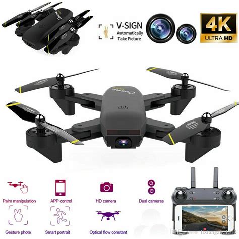 mini drone selfie wifi fpv dual hd camera foldable arm rc quadcopter toy