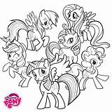 Pony Coloring Little Pages Friendship Magic Mlp Kids Printable Mane Unicorn Six Ponies Book Mermaid Princess Girls Show Horse Choose sketch template