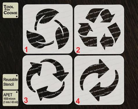 recycle symbol stencil etsy