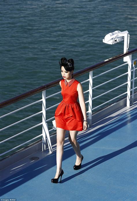 Jessica Minh Anh Models Couture Beside Sydney S Iconic Harbour Daily