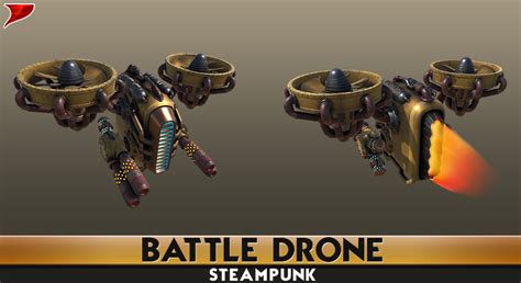 steampunk battle drone  characters ue marketplace