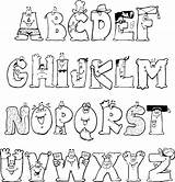 Alphabet Fonts Coloring Lettering sketch template