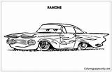 Ramone Cars Lowrider Pages Disney Coloring Printable Online Color Coloringpagesonly sketch template