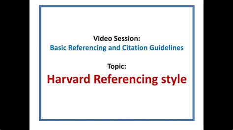 harvard referencing style anglia youtube