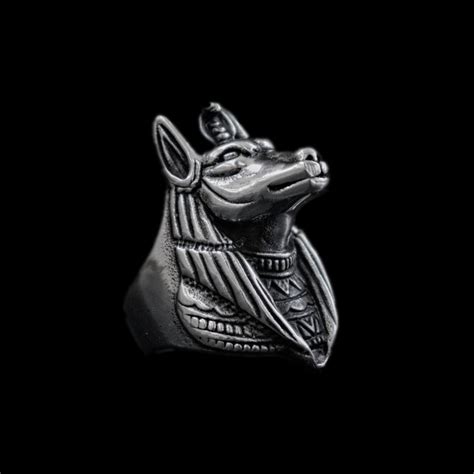 eyhimd egypt mythology death anubis stainless steel ring egyptian