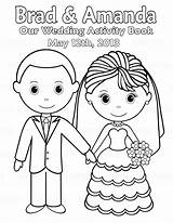 Wedding Coloring Pages Couple Bride Printable Kids Groom Activity Personalized Book Color Etsy Print Template Pdf Activities Books Colouring Sheets sketch template
