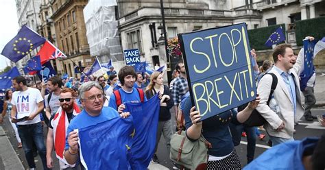 stop brexit thousands  march  europe protesters    streets  eddie
