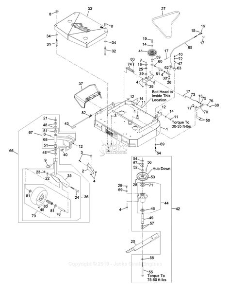 exmark mgka sn   parts diagram  mower deck assembly