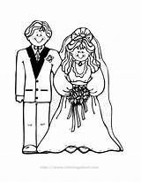 Coloring Pages Groom Bride Wedding Color Colouring Couple Kids Children Grooms Bri Popular sketch template