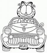 Garfield Coloring Pages Car sketch template
