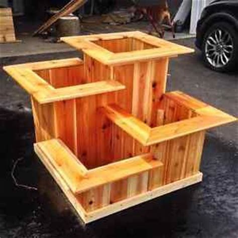 multi tiered cedar planter cedar rectangular planter box