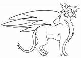 Coloring Griffin Cartoon Printable Drawing Gryphon Monster Categories sketch template