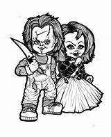 Chucky Bride Coloring Pages His Template sketch template