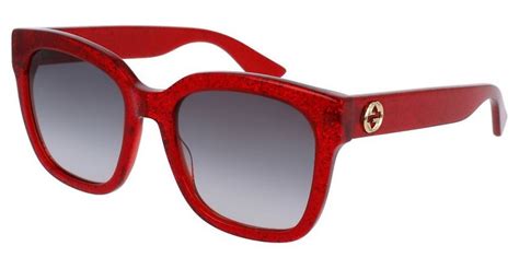 New Gucci Red Polarized Plastic Women S Sunglasses Gg0034s 006 Ebay