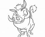 Pumbaa Coloring Pumba Pages Warthog Random Template sketch template