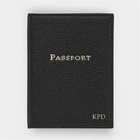 black leather passport cover