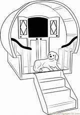 Dog House Coloring Getcolorings Pages Stair sketch template