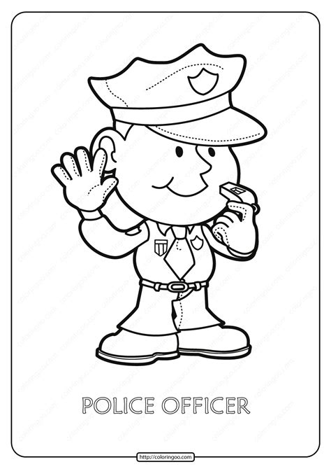 printable police officer  coloring page