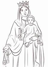 Senhora Nossa Carmel Colorare Lourdes Rosary Printable Carmelo Santi Jesus Religious Colori sketch template