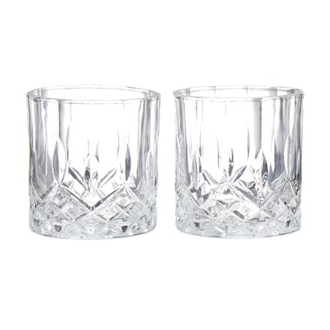 Crystalia Textured Whiskey Glasses Set Of 2