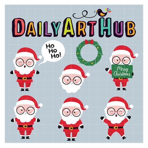 cute santa claus clip art set daily art hub  clip art everyday