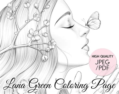 grace coloring page  adults grayscale coloring page etsy