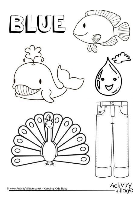 blue  colouring page color worksheets  preschool preschool