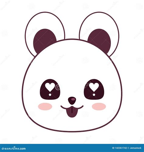 kawaii rabbit cartoon face stock vector illustration  adorable
