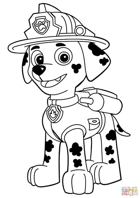paw patrol marshall coloring page  printable coloring pages