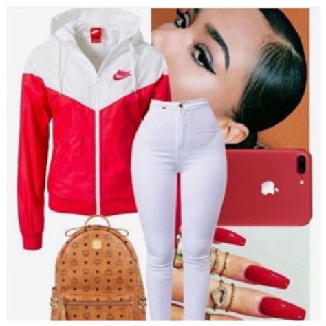 Follow For More Cute Swag Outfits Red And White Outfits Bhaddie Outfits