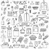 Laundry Doodle Drawing Vector Clothes Ironing Washing Illustration Doodles Board Icons Drawn Drawings Hand Cleaning Set Business Clip Illustrations Choose sketch template