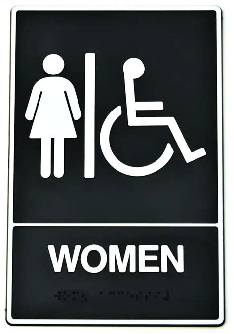hy ko db  hy ko      braille handicap restroom sign women