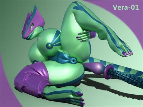 rule 34 3d android anthro buttplug cyber dragon dragon female green