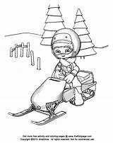 Snowmobile Coloring Pages Kids Cartoon Colouring Winter Clipart Printable Rider Christmas Clip Popular Library sketch template