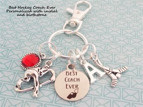 hockey coach custom keychain gift  coach personalized gift custom