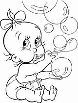 Blowing Bubble Kinderkleurplaten sketch template