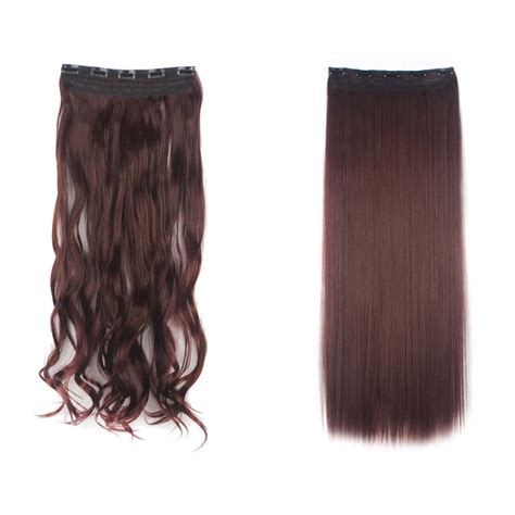 clip in synthetic hair extensions 3 4 full head hairpieces long thick