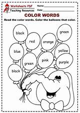 Kindergarten Worksheetspdf Colouring Ejercicios Globos Vocabulario sketch template
