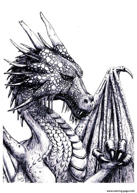 adult dragon coloring page printable